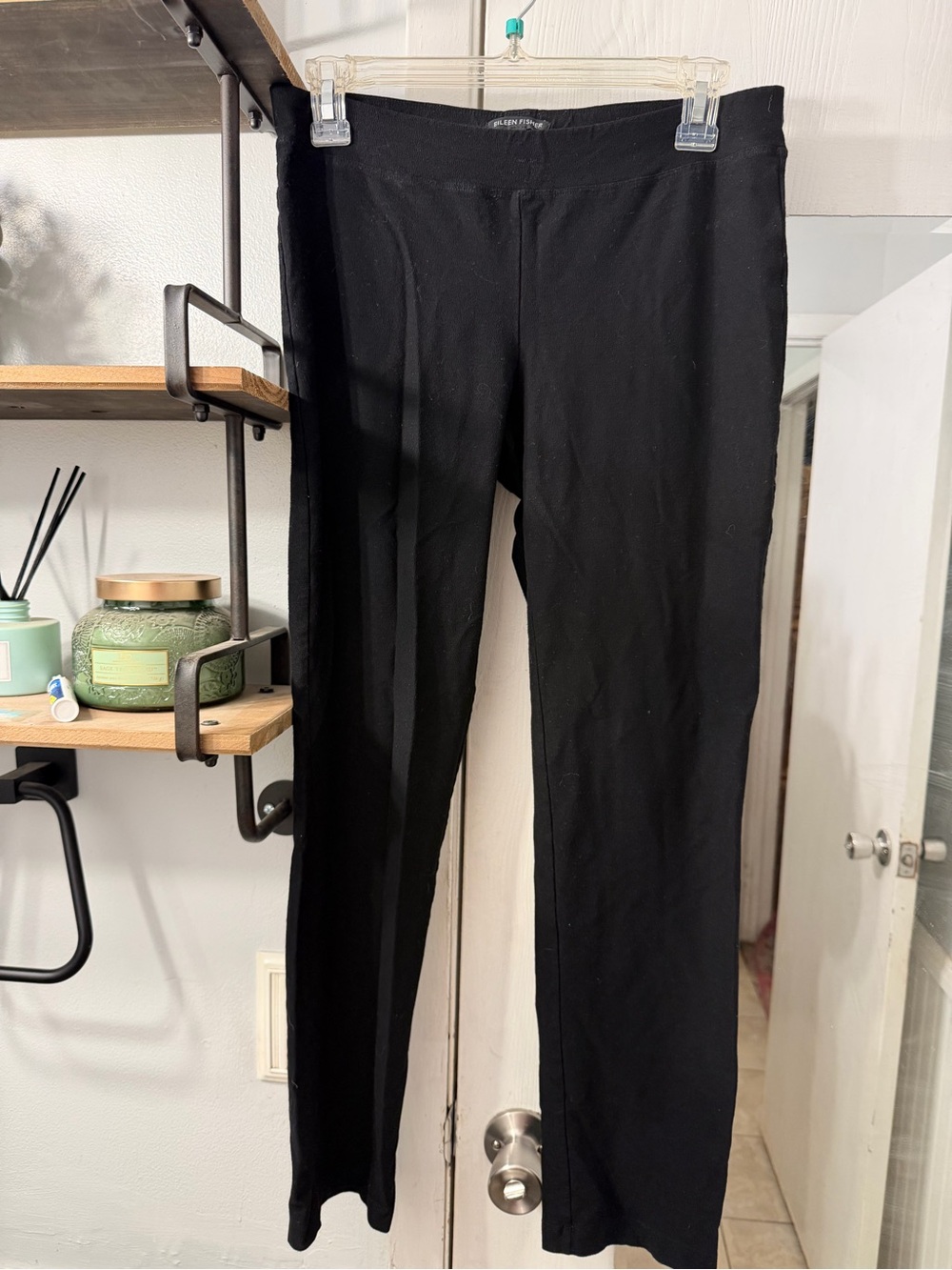 Eileen Fisher Black Straight-Leg Stretch Pants
